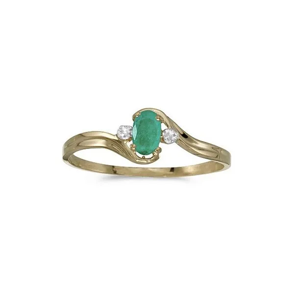 14k Yellow Gold Oval Emerald And Diamond Ring Ambassador Diamond Jewelers Tucson, AZ