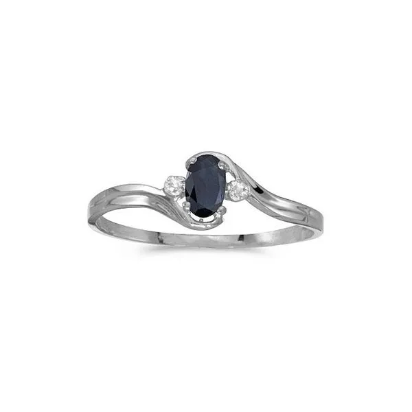 14k White Gold Oval Sapphire And Diamond Ring Ambassador Diamond Jewelers Tucson, AZ