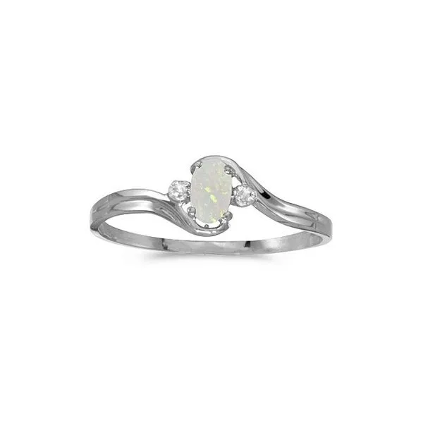 14k White Gold Oval Opal And Diamond Ring Ambassador Diamond Jewelers Tucson, AZ