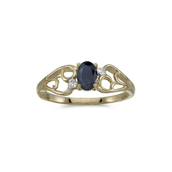 10k Yellow Gold Oval Sapphire And Diamond Ring Ambassador Diamond Jewelers Tucson, AZ