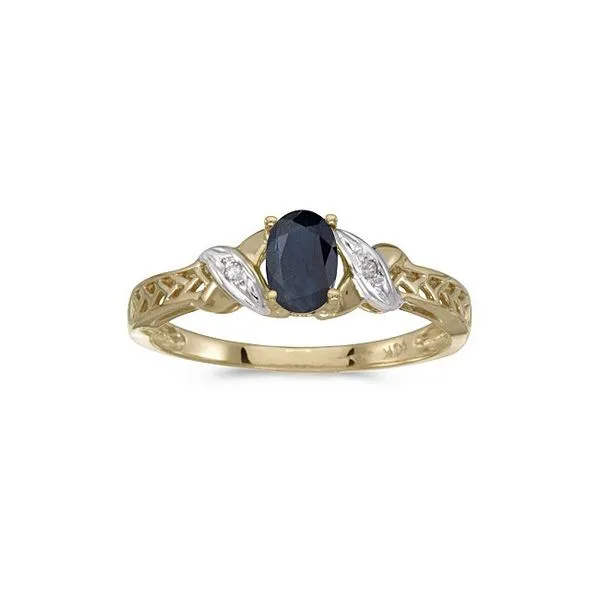 14k Yellow Gold Oval Sapphire And Diamond Ring Ambassador Diamond Jewelers Tucson, AZ