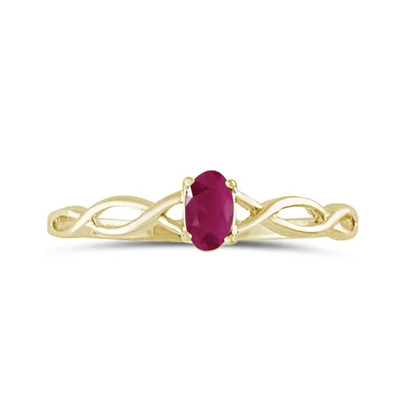 10k Yellow Gold Oval Ruby Ring Ambassador Diamond Jewelers Tucson, AZ