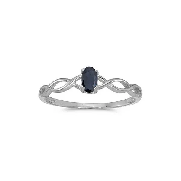 10k White Gold Oval Sapphire Ring Ambassador Diamond Jewelers Tucson, AZ