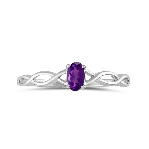 14k White Gold Oval Amethyst Ring Ambassador Diamond Jewelers Tucson, AZ