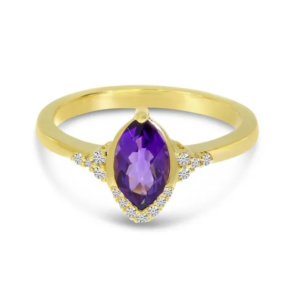 14K Yellow Gold Marquise Amethyst and Diamond Ring Ambassador Diamond Jewelers Tucson, AZ