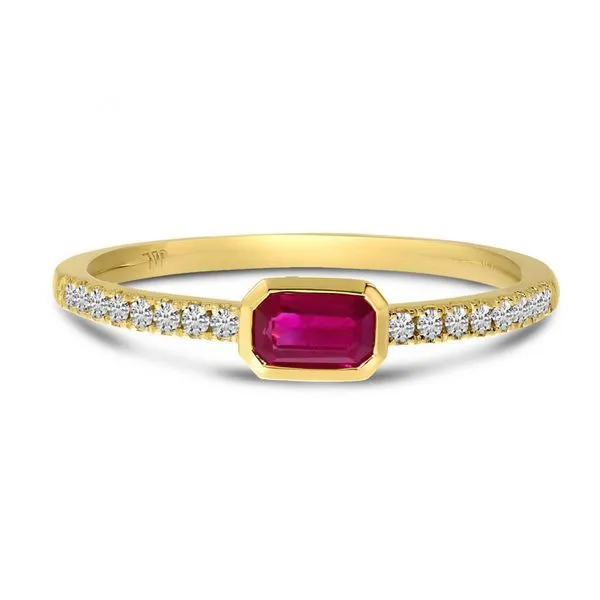 14K Yellow Gold Octagon East to West Ruby Ring Ambassador Diamond Jewelers Tucson, AZ