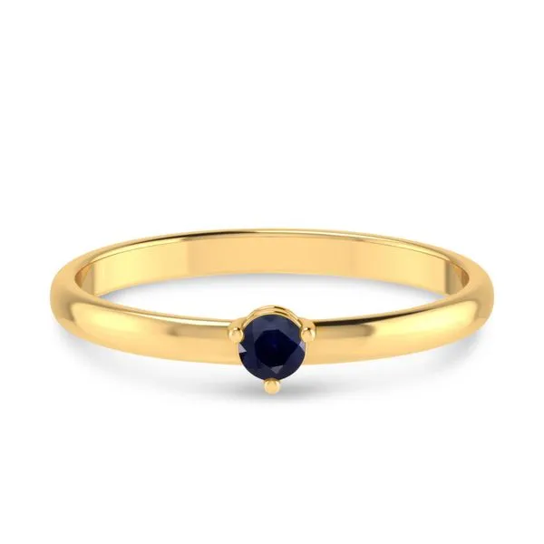10K Yellow Gold 3mm Round Sapphire Birthstone Ring Ambassador Diamond Jewelers Tucson, AZ
