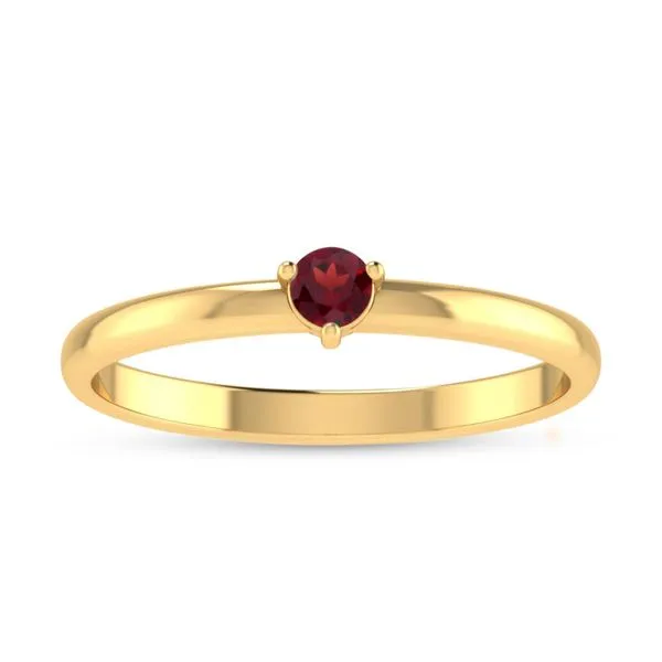 14K Yellow Gold 3mm Round Garnet Birthstone Ring Moseley Diamond Showcase Inc Lexington, SC