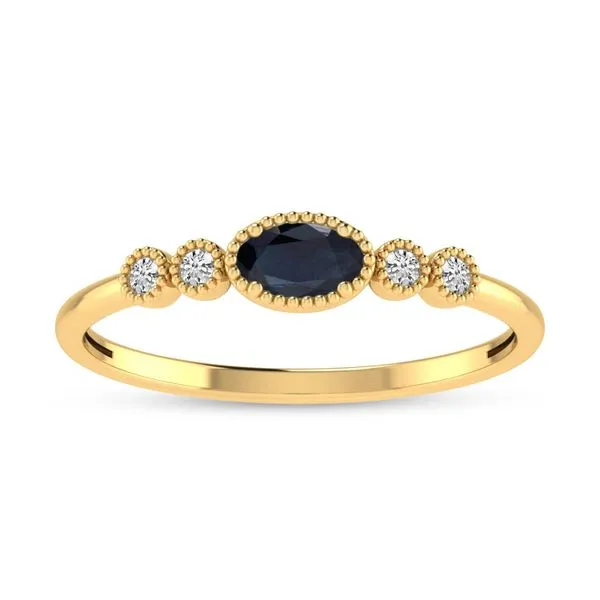 10K Yellow Gold Oval Sapphire and Diamond Stackable Ring Ambassador Diamond Jewelers Tucson, AZ