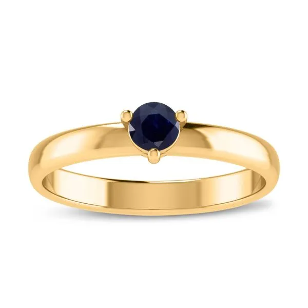 10K Yellow Gold 4mm Round Sapphire Birthstone Ring Ambassador Diamond Jewelers Tucson, AZ