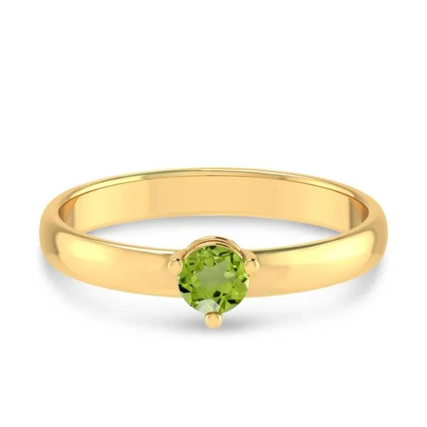14K Yellow Gold 4mm Round Peridot Birthstone Ring Ambassador Diamond Jewelers Tucson, AZ