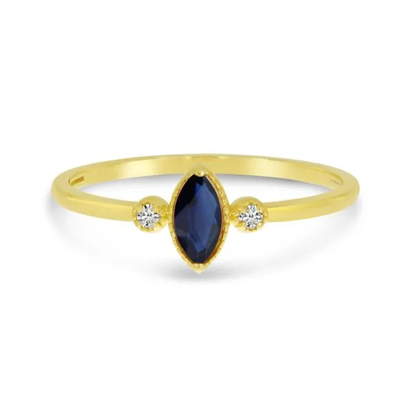 14K Yellow Gold Marquis Sapphire Birthstone Ring Ambassador Diamond Jewelers Tucson, AZ