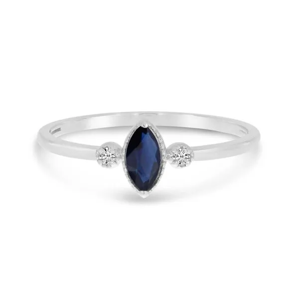 14K White Gold Marquis Sapphire Birthstone Ring Ambassador Diamond Jewelers Tucson, AZ
