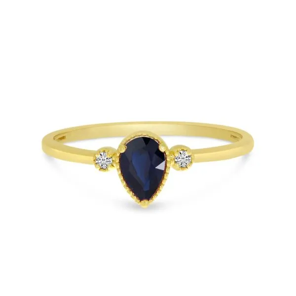 10K Yellow Gold Pear Sapphire Birthstone Ring Ambassador Diamond Jewelers Tucson, AZ