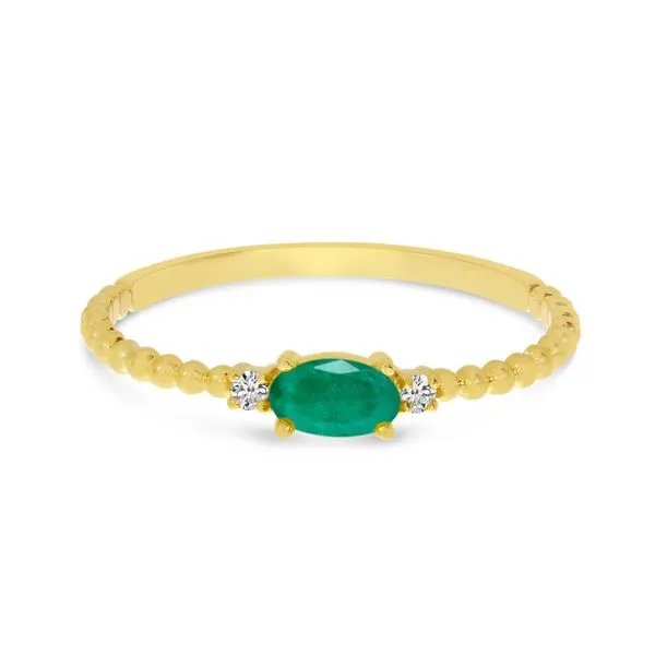 10K Yellow Gold East To West Oval Emerald Birthstone Ring Ambassador Diamond Jewelers Tucson, AZ