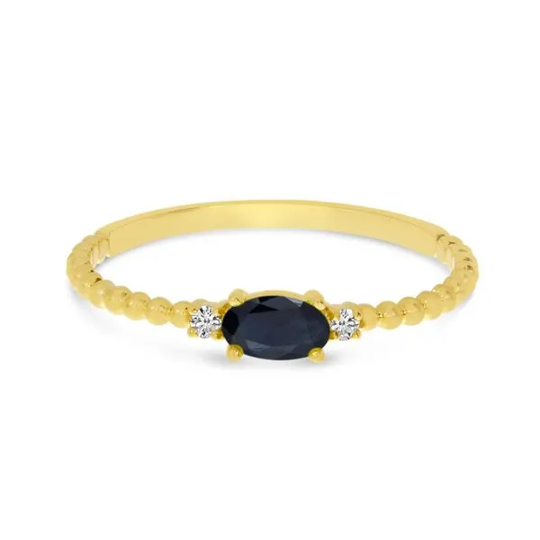 14K Yellow Gold East To West Oval Sapphire Birthstone Ring Rick's Jewelers California, MD