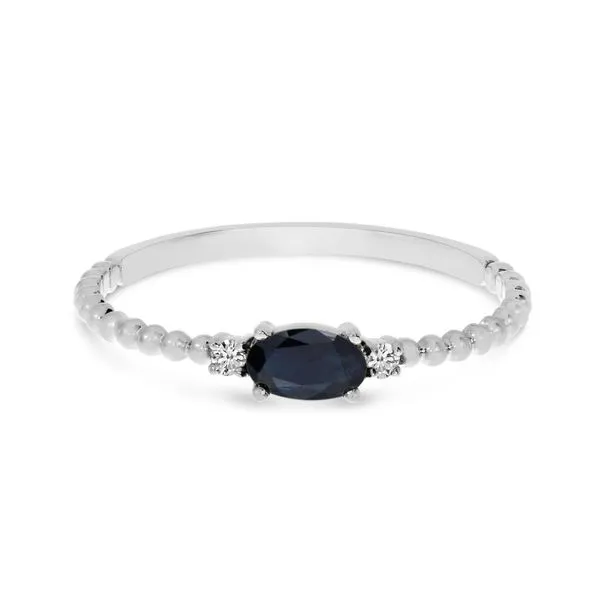 14K White Gold East To West Oval Sapphire Birthstone Ring Ambassador Diamond Jewelers Tucson, AZ