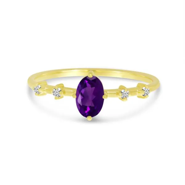 14K Yellow Gold Oval Amethyst And Diamond Ring Ambassador Diamond Jewelers Tucson, AZ