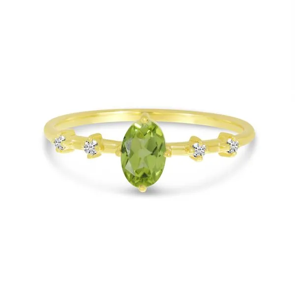 14K Yellow Gold Oval Peridot And Diamond Ring Ambassador Diamond Jewelers Tucson, AZ