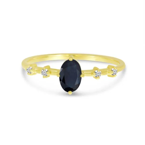 14K Yellow Gold Oval Sapphire Birthstone Ring Ambassador Diamond Jewelers Tucson, AZ