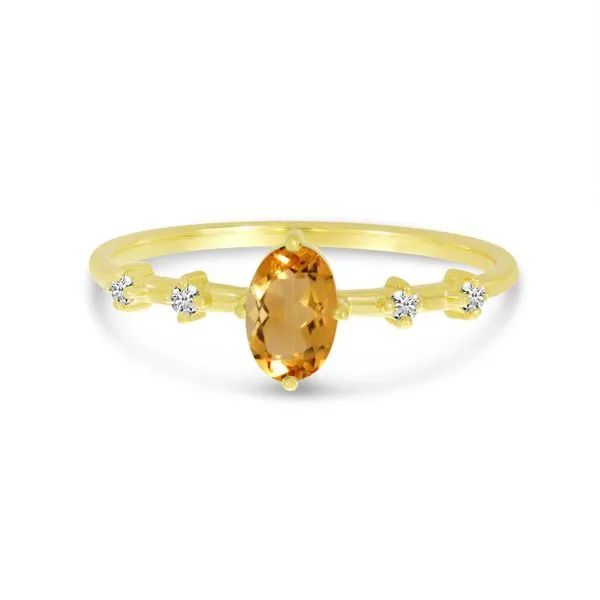 14K Yellow Gold Oval Citrine And Diamond Ring Ambassador Diamond Jewelers Tucson, AZ