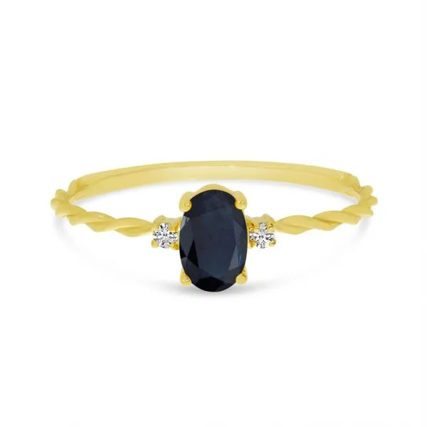 10K Yellow Gold Oval Sapphire Birthstone Twisted Ring Arlene's Fine Jewelry Vidalia, GA