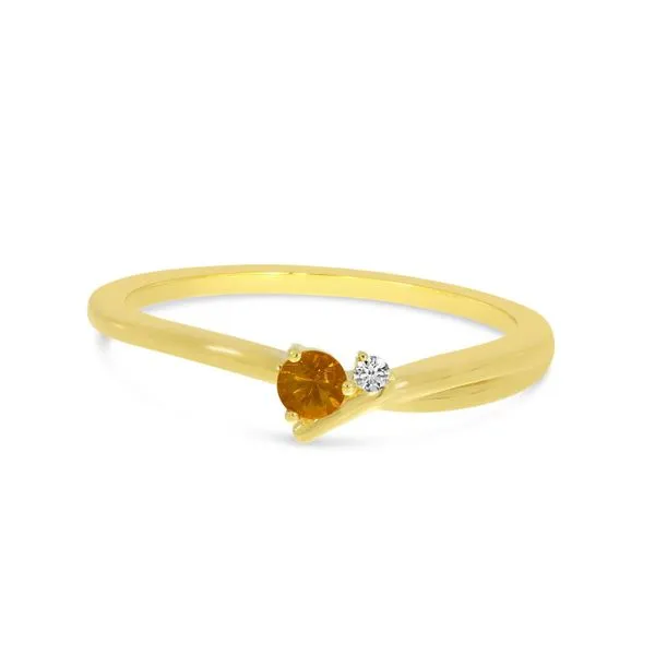 14K Yellow Gold Round Citrine and Diamond Twist Band Ambassador Diamond Jewelers Tucson, AZ