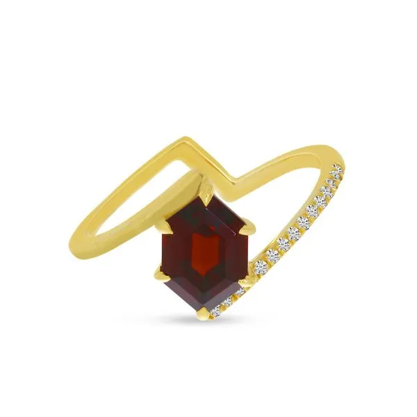 14K Yellow Gold Semi Hexagon Cut Half Band Ring Ambassador Diamond Jewelers Tucson, AZ