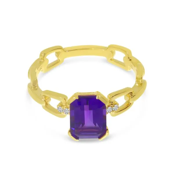 14K Yellow Gold Semi-Precious and Diamond Octagon Link Ring Image 2 Ambassador Diamond Jewelers Tucson, AZ