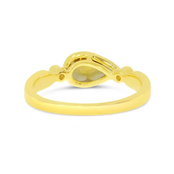 14K Yellow Gold Bezel Pear-Cut Semi and Diamond Ring Image 3 Ambassador Diamond Jewelers Tucson, AZ