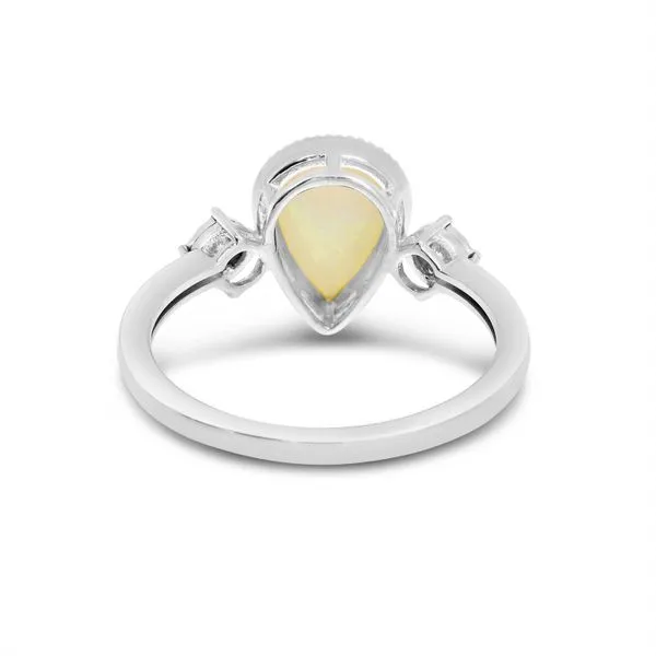 14K Yellow Gold Pear Opal Ring with Diamond Illusion Accents Image 4 Moseley Diamond Showcase Inc Lexington, SC