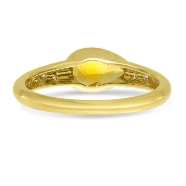 14k Yellow Gold Pear Citrine And Diamond Band Ring Image 4 SIERRA MOON Auburn, CA