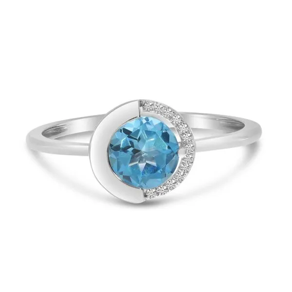 14K White SEMI RD HALF HALO RING Rick's Jewelers California, MD