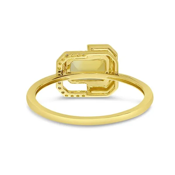 14K Yellow Gold Octagon Citrine with Diamond Half Halo Ring Image 3 Clater Jewelers Louisville, KY