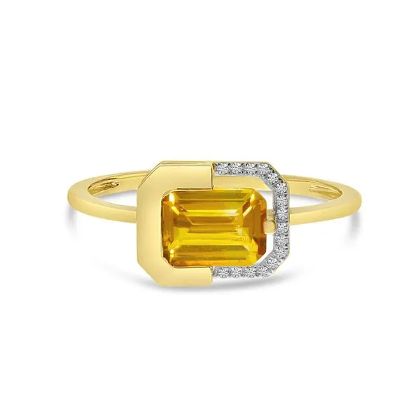 14K Yellow SEMI OCT HALF HALO RING The Jewelry Source El Segundo, CA