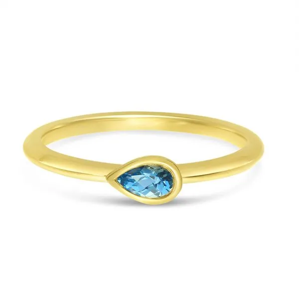 14K Yellow Gold Pear Blue Topaz Semi Precious Ring Image 2 Clater Jewelers Louisville, KY