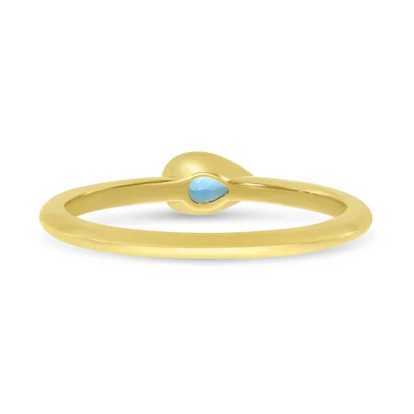 14K Yellow Gold Pear Blue Topaz Semi Precious Ring Image 4 J. Meredith Jewelers Delafield, WI