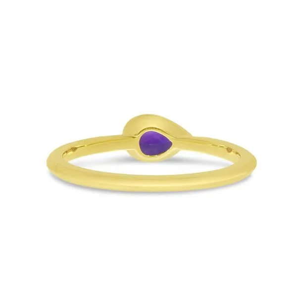 14K Yellow Gold Pear Amethyst Semi Precious Ring Image 4 Castle Couture Fine Jewelry Manalapan, NJ