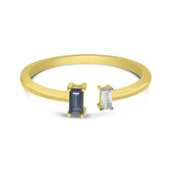 14K Yellow Gold Sapphire and Diamond Baguette Duo Ring Image 2 Clater Jewelers Louisville, KY