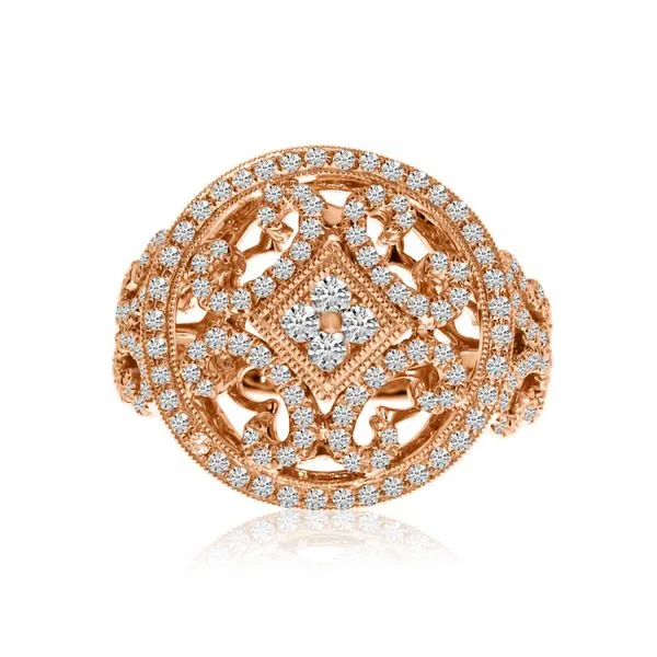 14K Rose Gold .83 Ct Diamond Round Invisible Set Ring Ambassador Diamond Jewelers Tucson, AZ