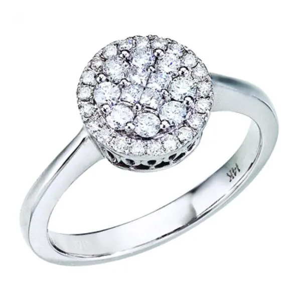 14K White Gold Diamond Clustaire Ring Ambassador Diamond Jewelers Tucson, AZ