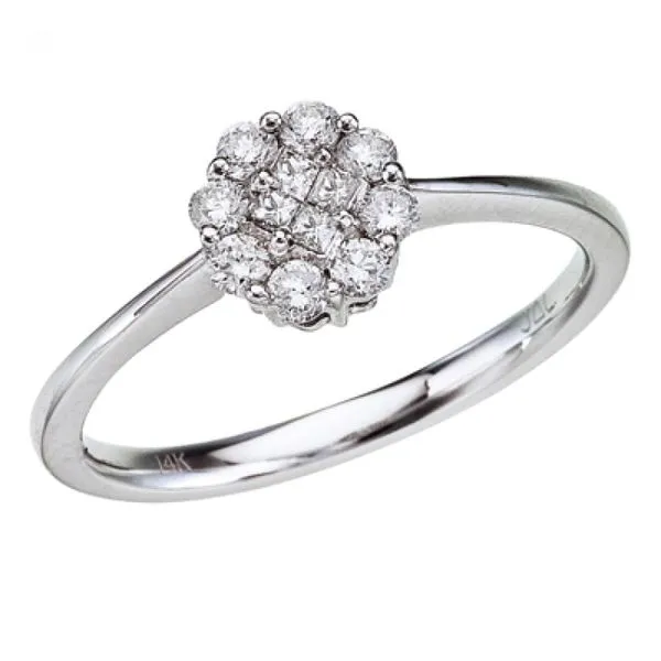 14K White Gold Diamond Clustaire Ring Ambassador Diamond Jewelers Tucson, AZ