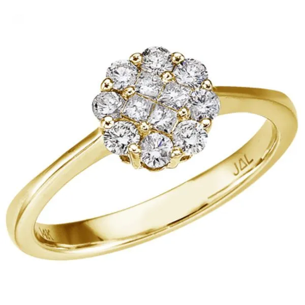 14K Yellow Gold .50 Ct Diamond Cluster Ring Ambassador Diamond Jewelers Tucson, AZ