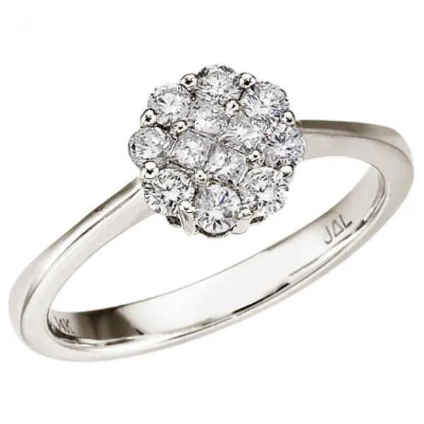 14K White Gold Diamond Clustaire Ring Ambassador Diamond Jewelers Tucson, AZ