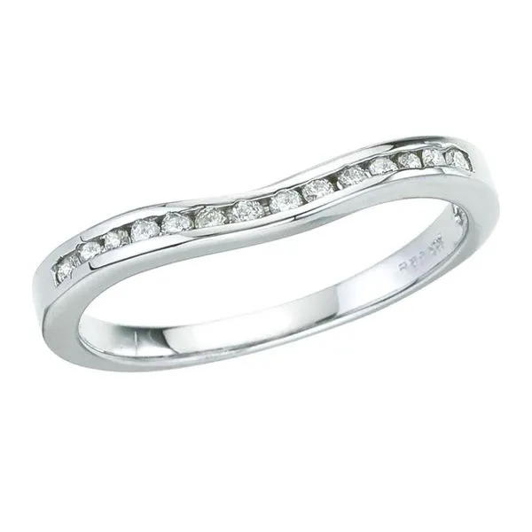 14K White Gold .14 Ct Channel Diamond Wave Shadow Band Ring Ambassador Diamond Jewelers Tucson, AZ