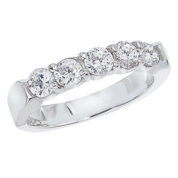 14K White Gold 1 Ct Five Stone Diamond Band Ambassador Diamond Jewelers Tucson, AZ