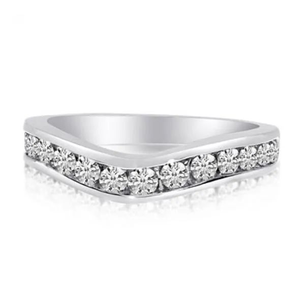 14K White Gold .75 Ct Diamond Curved Channel Band Ambassador Diamond Jewelers Tucson, AZ