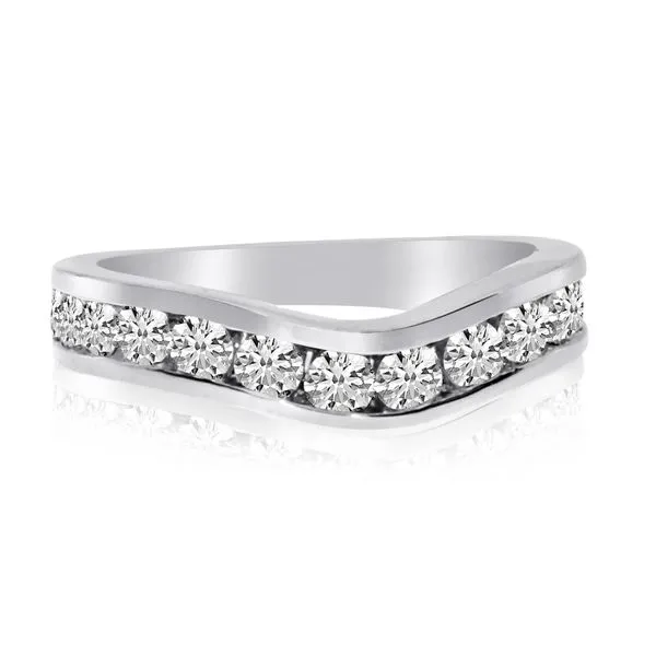 14K White Gold 1.05 Ct Diamond Curved Channel Band Ambassador Diamond Jewelers Tucson, AZ