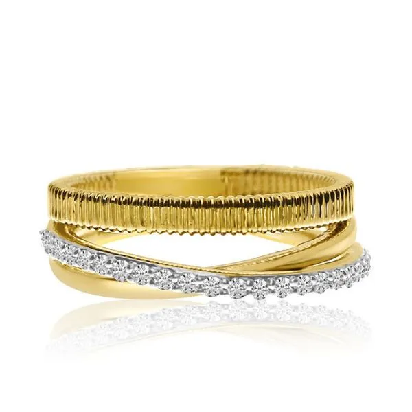 14K Yellow Gold Double Braided Diamond Fashion Ring Ambassador Diamond Jewelers Tucson, AZ