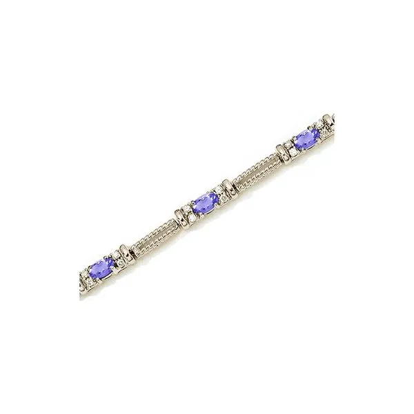 14K White Gold Oval Tanzanite and Diamond Bracelet Rick's Jewelers California, MD